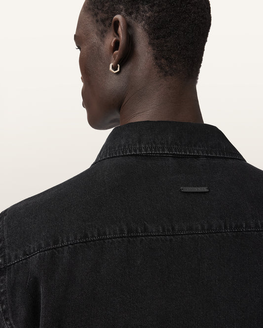 Black Dolwen ls shirt חולצה מכופתרת ארוכה לגברים ALLSAINTS
