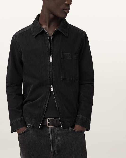 Black Dolwen ls shirt חולצה מכופתרת ארוכה לגברים ALLSAINTS