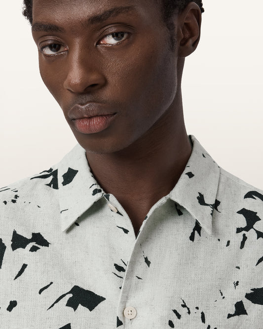 Gray חולצה מכופתרת קצרה לגברים Girona SS Shirt ALLSAINTS