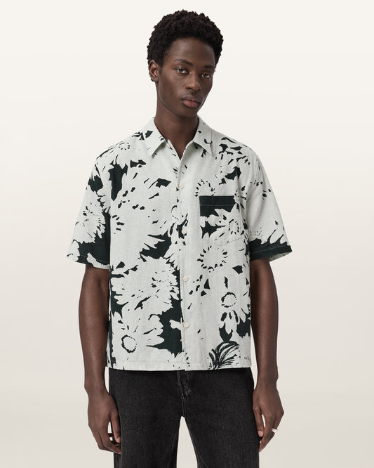 Seashell חולצה מכופתרת קצרה לגברים Girona SS Shirt ALLSAINTS