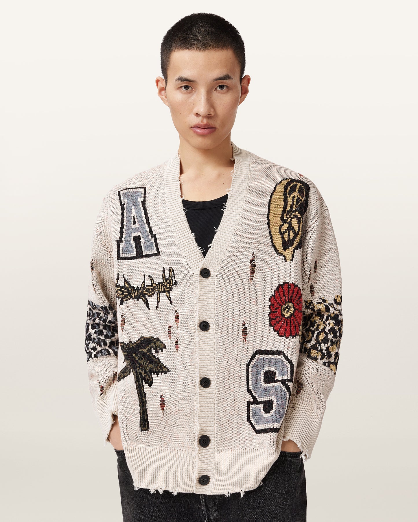 Seashell קרדיגן לגברים Foxx Cardigan ALLSAINTS