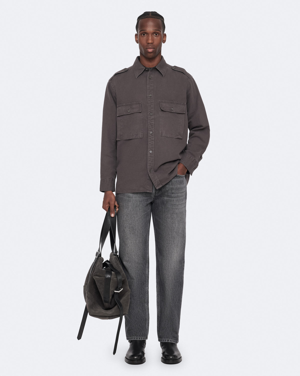 White Smoke Regular straight ג'ינס ארוך לגברים ALLSAINTS