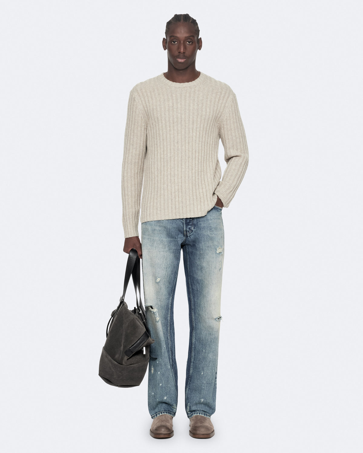 Lavender Liev crew סוודר לגברים ALLSAINTS