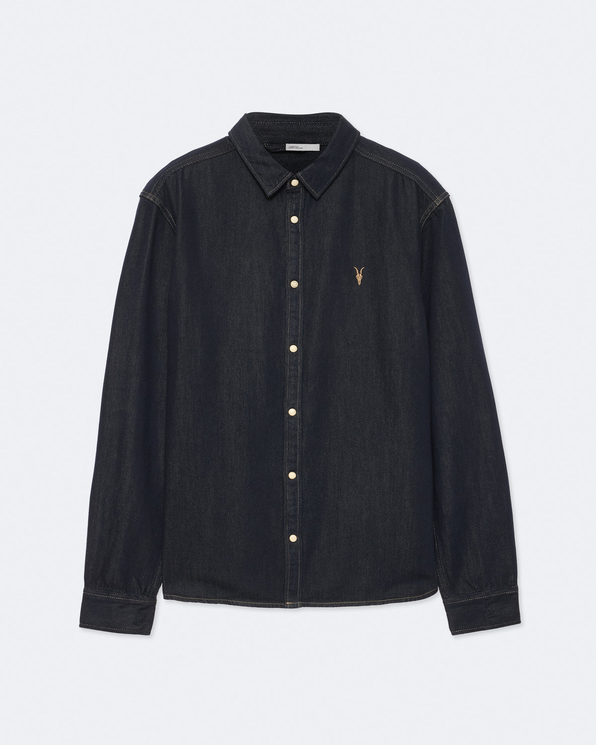 Dark Slate Gray חולצה מכופתרת ארוכה לגברים Gleason ALLSAINTS