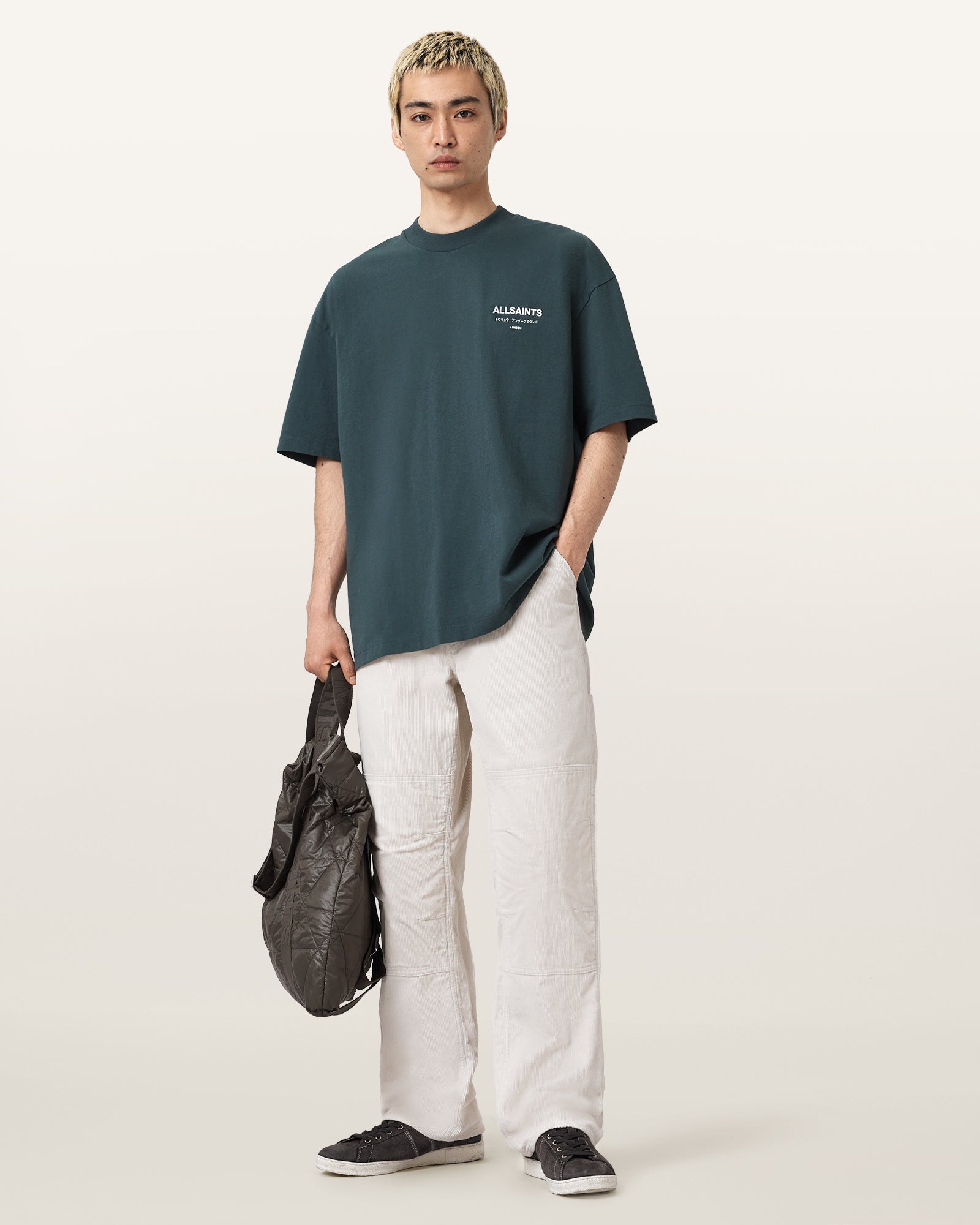 Antique White טי שירט קצרה לגברים Washed Tee ALLSAINTS