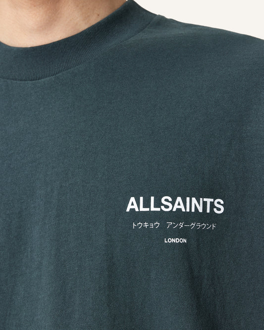 Dark Slate Gray טי שירט קצרה לגברים Washed Tee ALLSAINTS