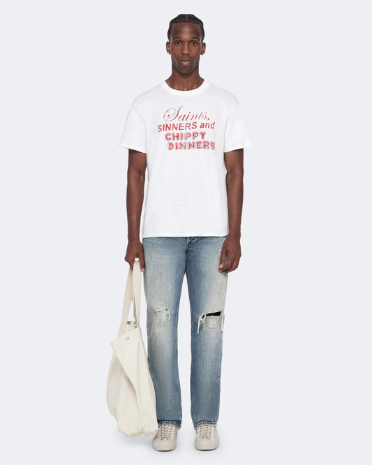 White Smoke טי שירט קצרה לגברים Chippy ALLSAINTS