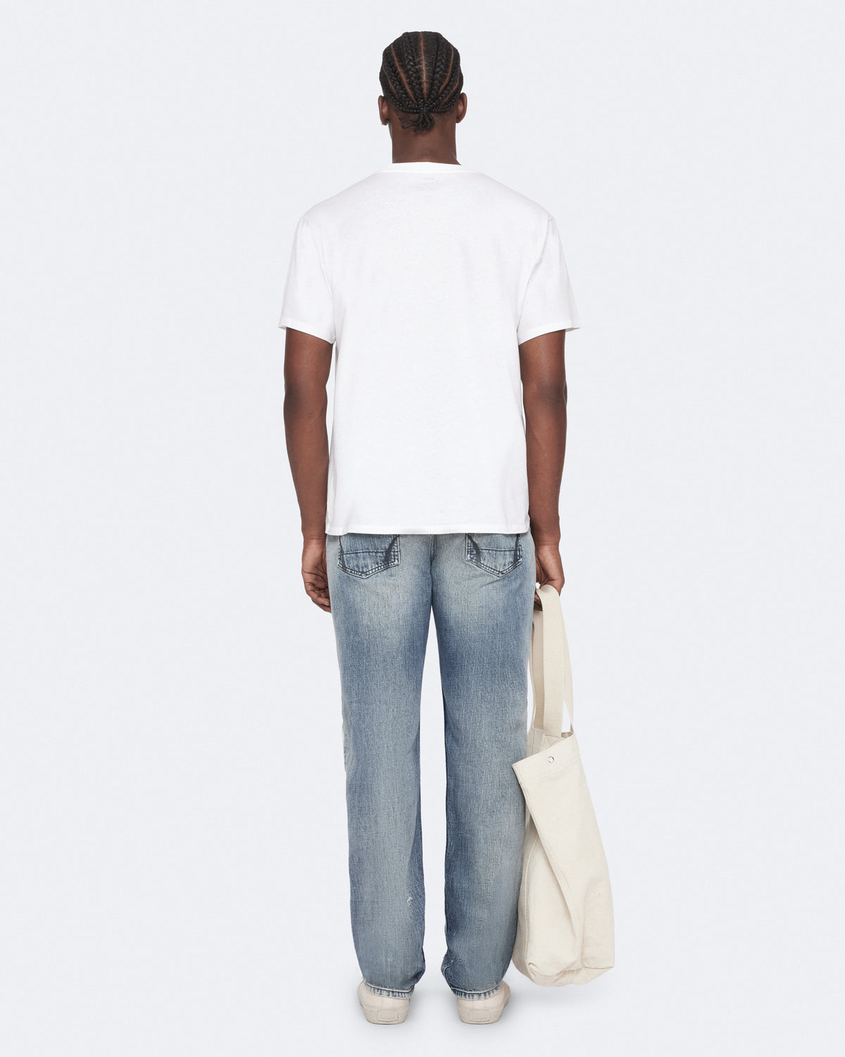 White Smoke טי שירט קצרה לגברים Chippy ALLSAINTS