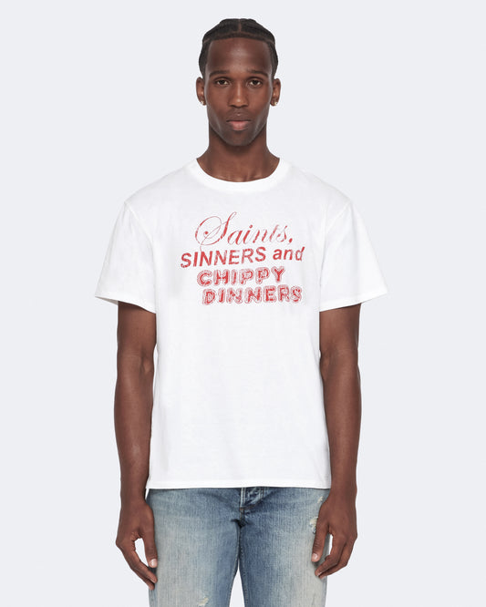 White Smoke טי שירט קצרה לגברים Chippy ALLSAINTS