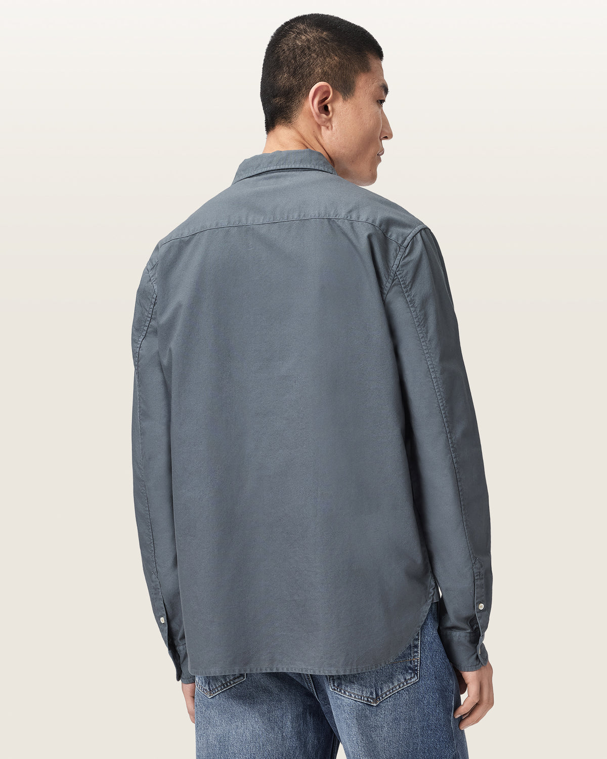 Dim Gray חולצה מכופתרת ארוכה לגברים Melrose ALLSAINTS