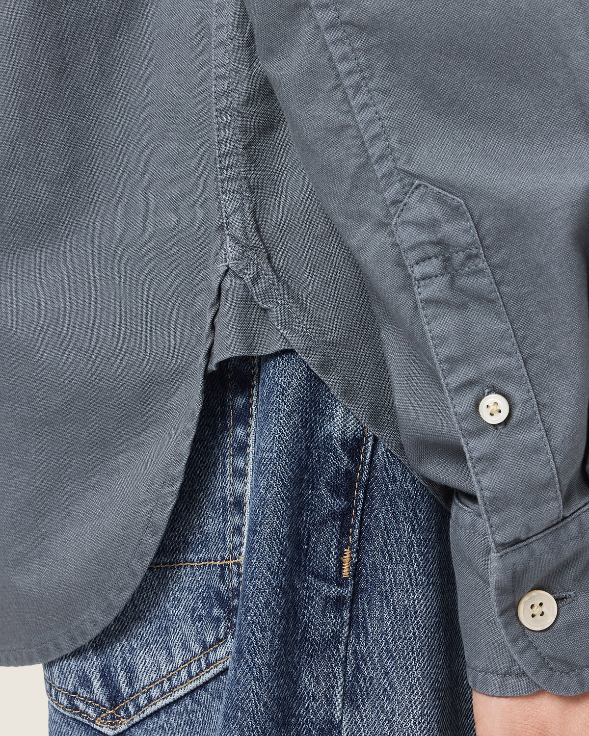 Dim Gray חולצה מכופתרת ארוכה לגברים Melrose ALLSAINTS