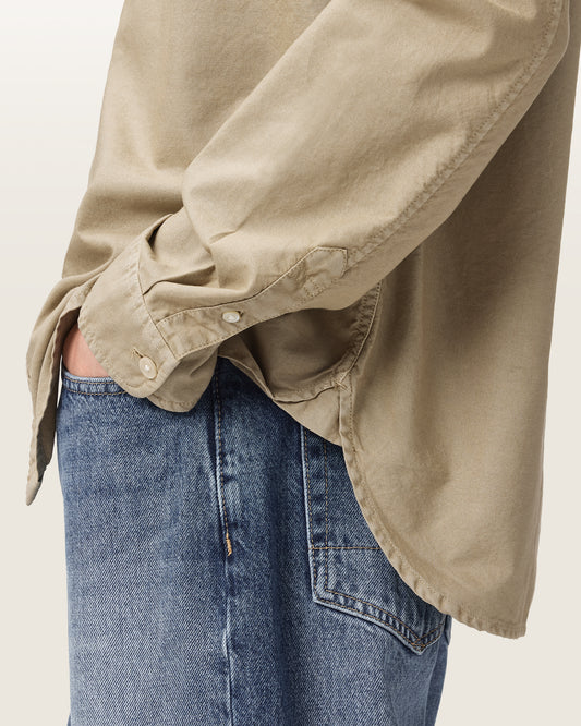 Rosy Brown חולצה מכופתרת לגברים Melrose ALLSAINTS
