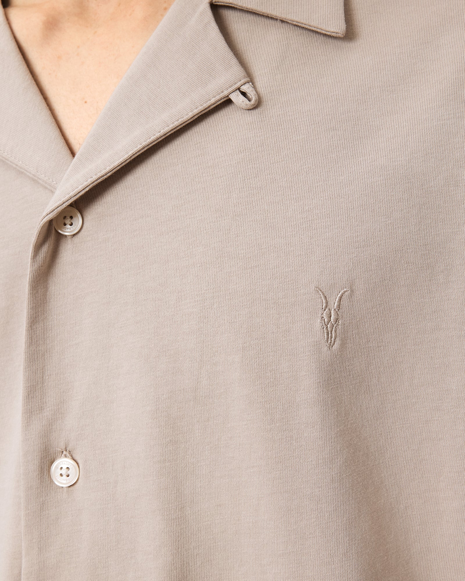 Gray חולצה מכופתרת קצרה לגברים Hudson SS Shirt ALLSAINTS