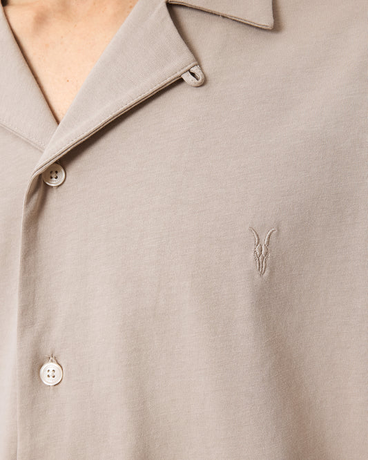 Gray חולצה מכופתרת קצרה לגברים Hudson SS Shirt ALLSAINTS