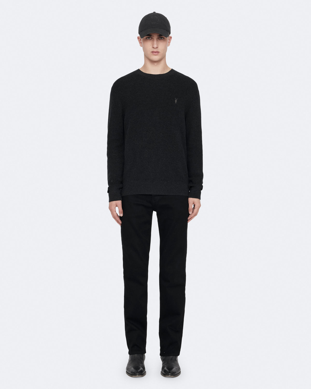 Black סוודר לגברים Aspen Crew ALLSAINTS APPAREL
