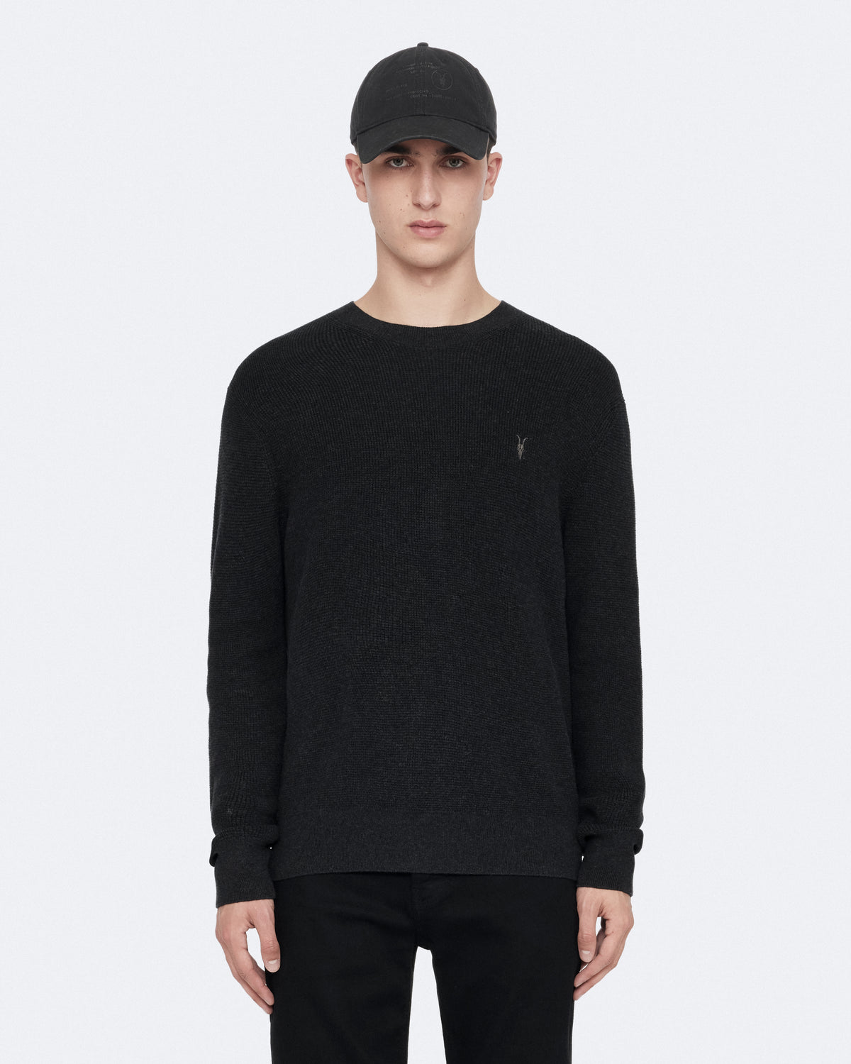 Black סוודר לגברים Aspen Crew ALLSAINTS APPAREL