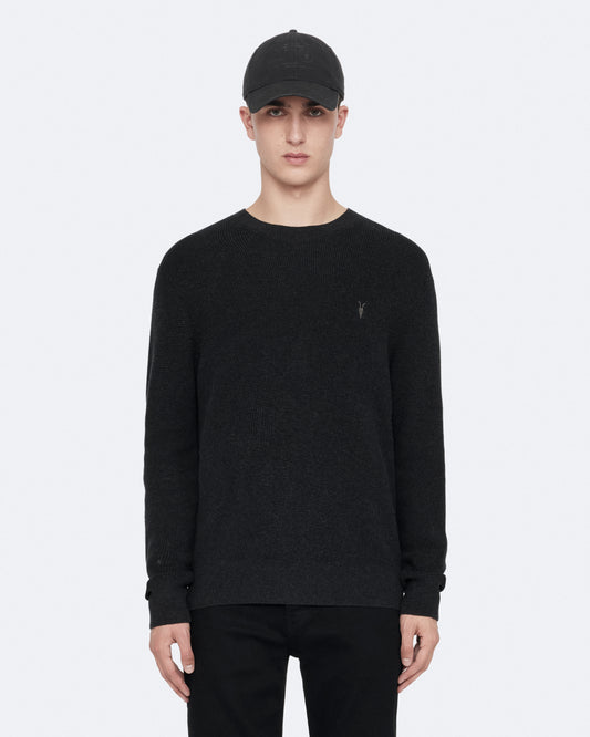 Black סוודר לגברים Aspen Crew ALLSAINTS APPAREL