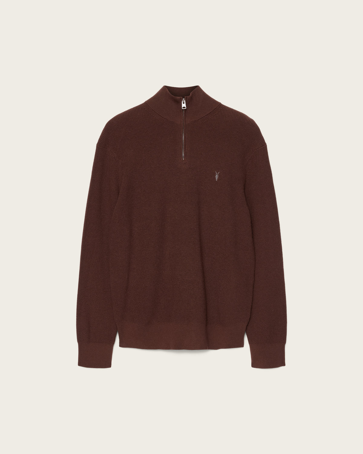 Dark Slate Gray סוודר צווארון גבוה לגברים Aspen Zip Funnel ALLSAINTS