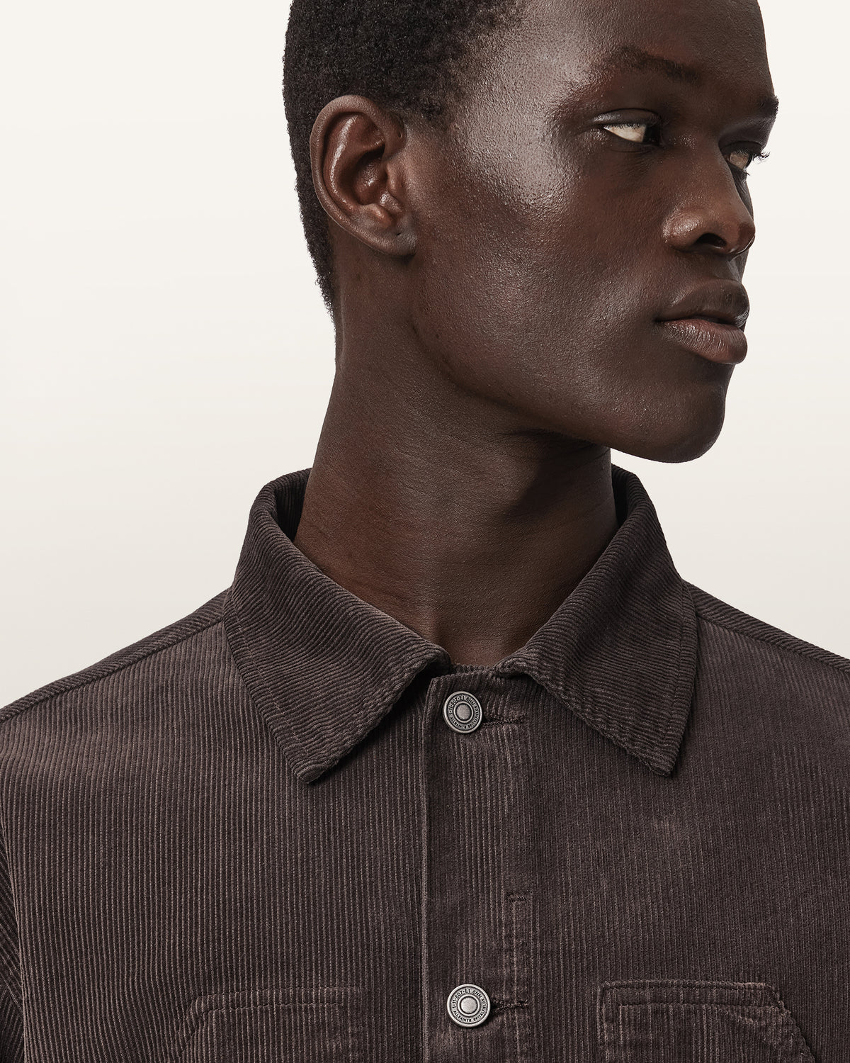 Dark Slate Gray ג'קט קורדרוי לגברים Mukesh ALLSAINTS