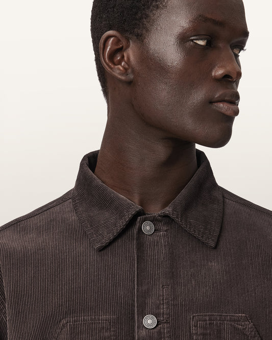 Dark Slate Gray ג'קט קורדרוי לגברים Mukesh ALLSAINTS