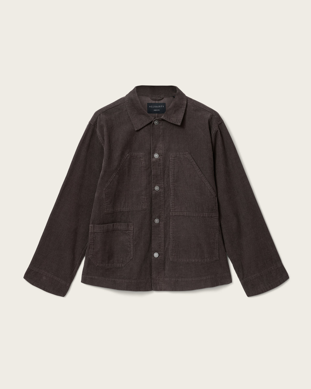 Dark Slate Gray ג'קט קורדרוי לגברים Mukesh ALLSAINTS