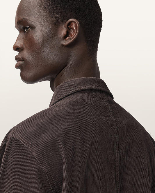 Dark Slate Gray ג'קט קורדרוי לגברים Mukesh ALLSAINTS
