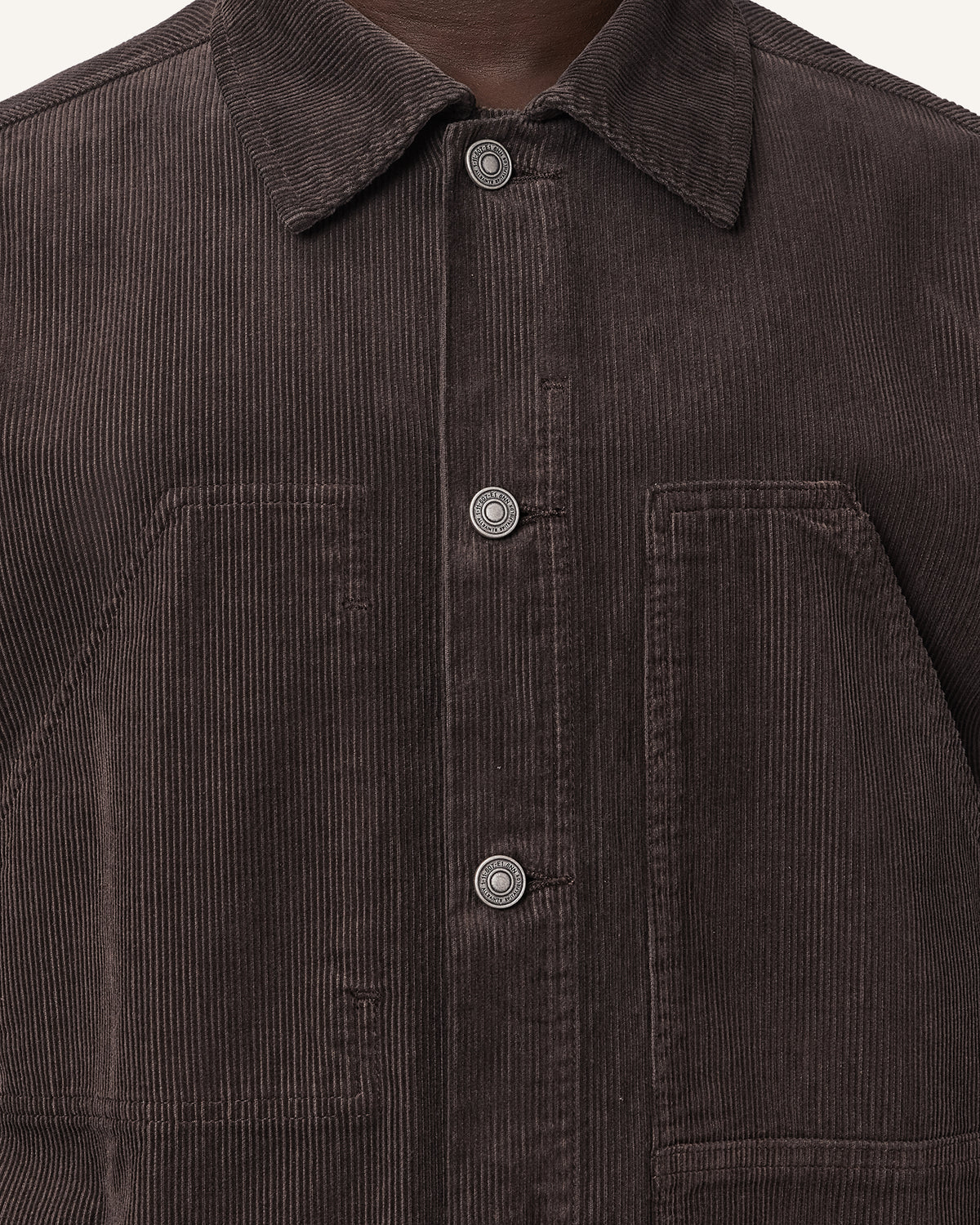Dark Slate Gray ג'קט קורדרוי לגברים Mukesh ALLSAINTS