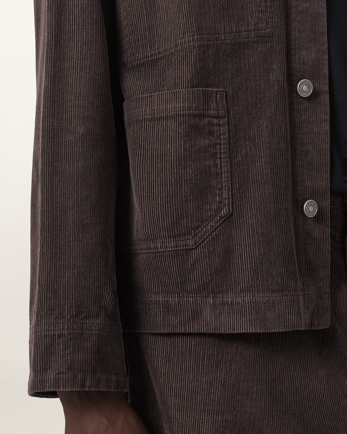 Dark Slate Gray ג'קט קורדרוי לגברים Mukesh ALLSAINTS
