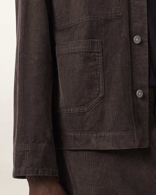 Dark Slate Gray ג'קט קורדרוי לגברים Mukesh ALLSAINTS