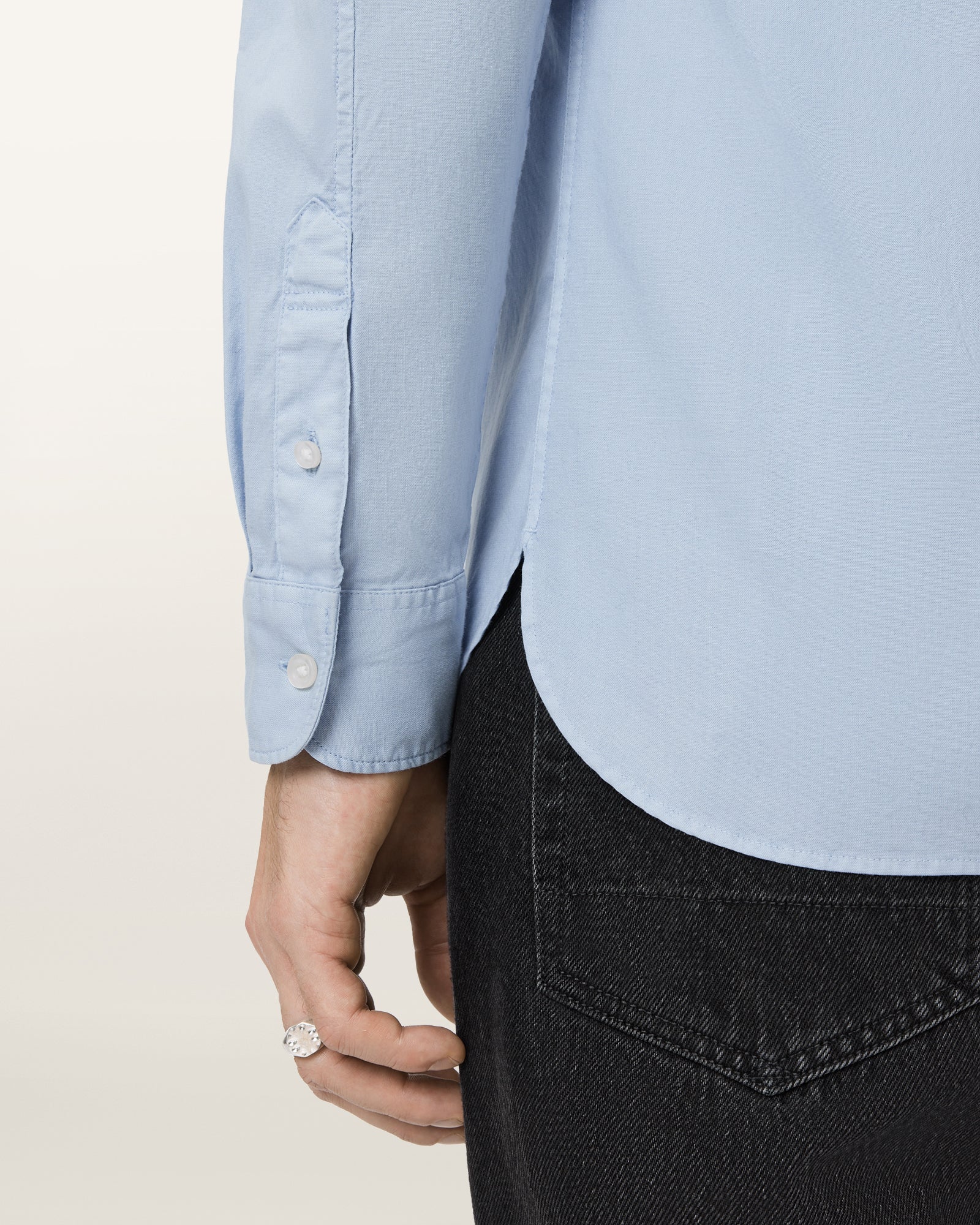 Light Steel Blue חולצה מכופתרת ארוכה לגברים Hawthorne ALLSAINTS