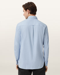 Light Steel Blue חולצה מכופתרת ארוכה לגברים Hawthorne ALLSAINTS