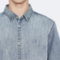 Dark Gray חולצה מכופתרת ארוכה לגברים Gleason ALLSAINTS