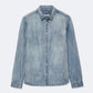 Light Slate Gray חולצה מכופתרת ארוכה לגברים Gleason ALLSAINTS