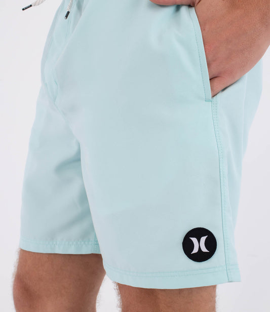 Light Blue בגד ים קצר לגברים Manner Volley Icon Solid 17" HURLEY