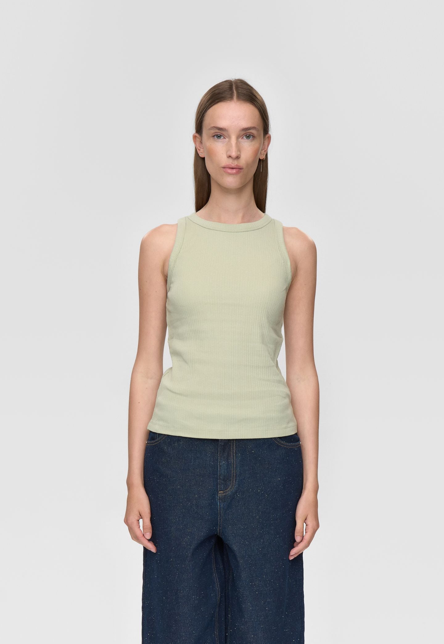 Dark Slate Gray גופיית סריג לנשים Lila Tank Top MINIMUM