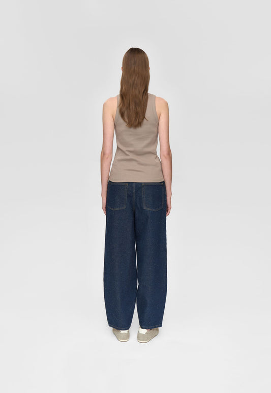 Dark Slate Gray גופיית סריג לנשים Lila Tank Top MINIMUM