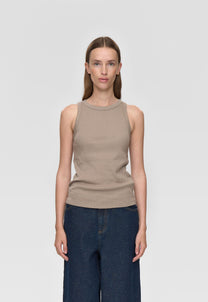Dark Slate Gray גופיית סריג לנשים Lila Tank Top MINIMUM