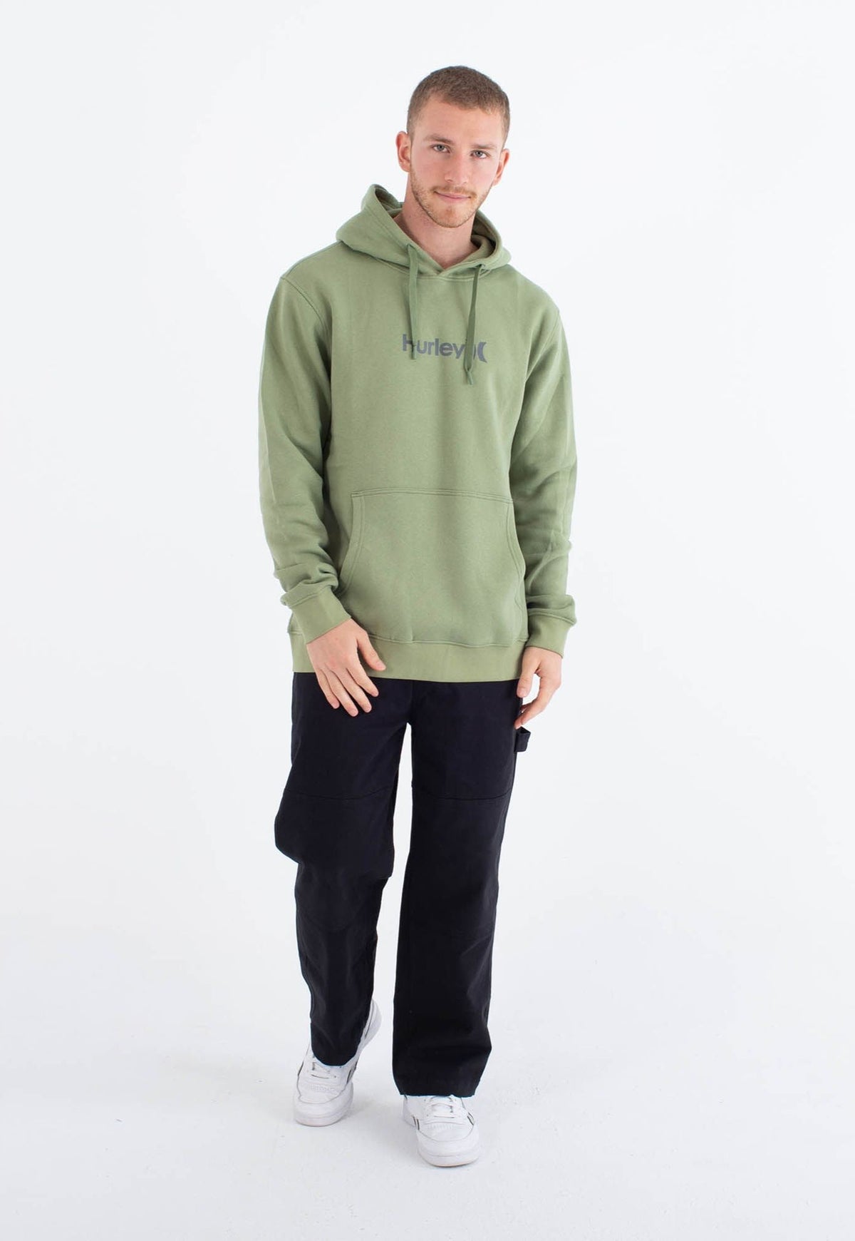 White Smoke קפוצ'ון Fleece Top Printing Press O & O לגברים HURLEY
