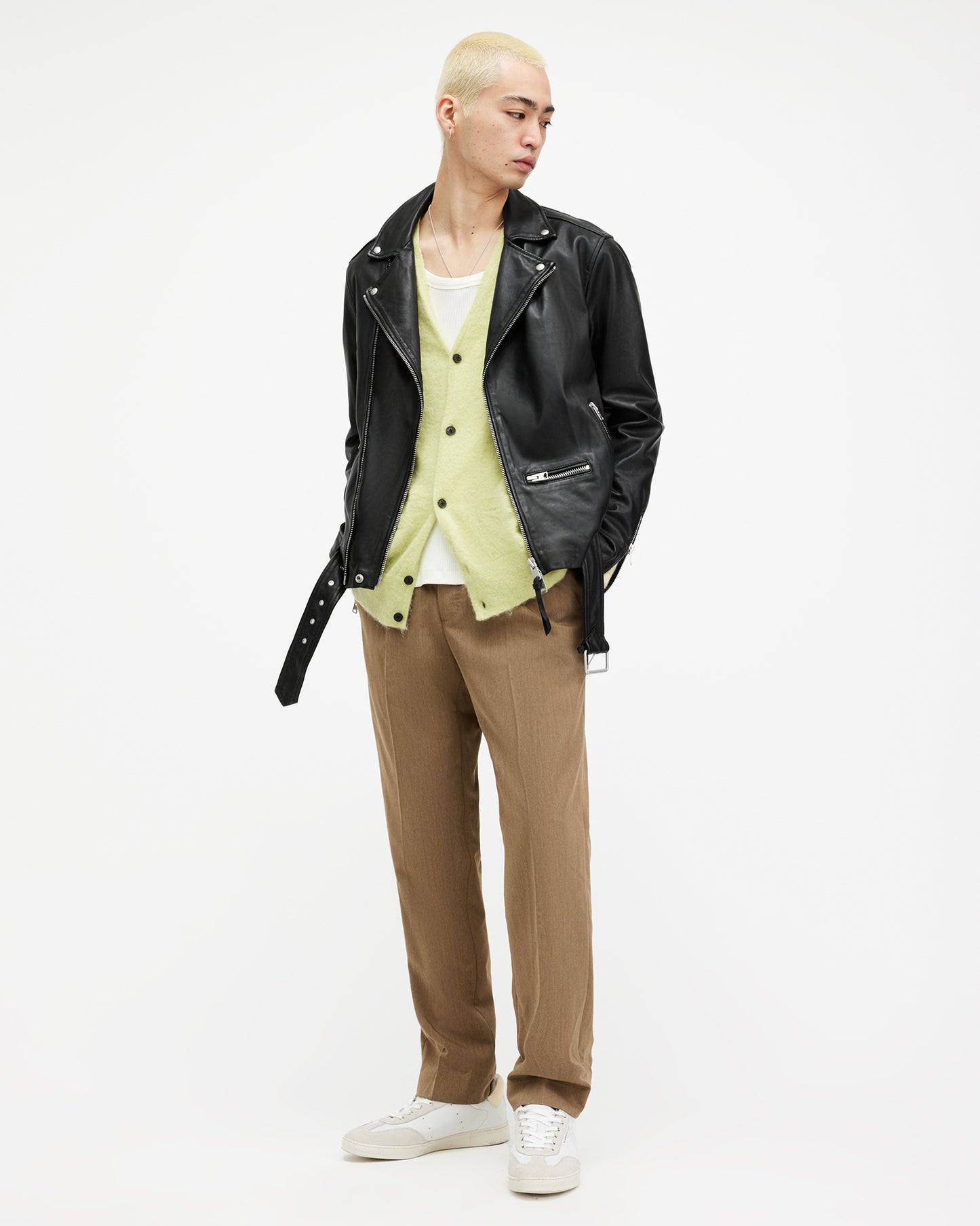 White Smoke ג'קט עור לגברים Biker Jacket ALLSAINTS