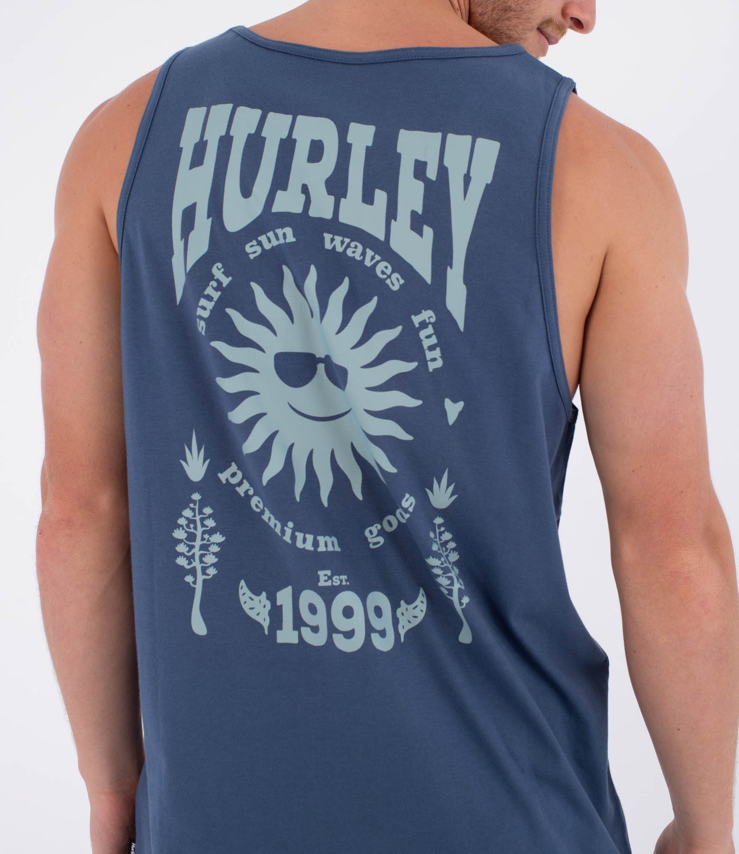 Dark Slate Gray גופייה לגברים Printing Press Fomo Tank HURLEY