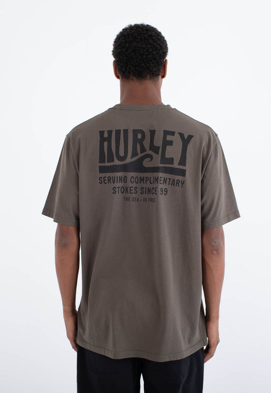 White Smoke טי שירט קצרה Sider BP לגברים HURLEY