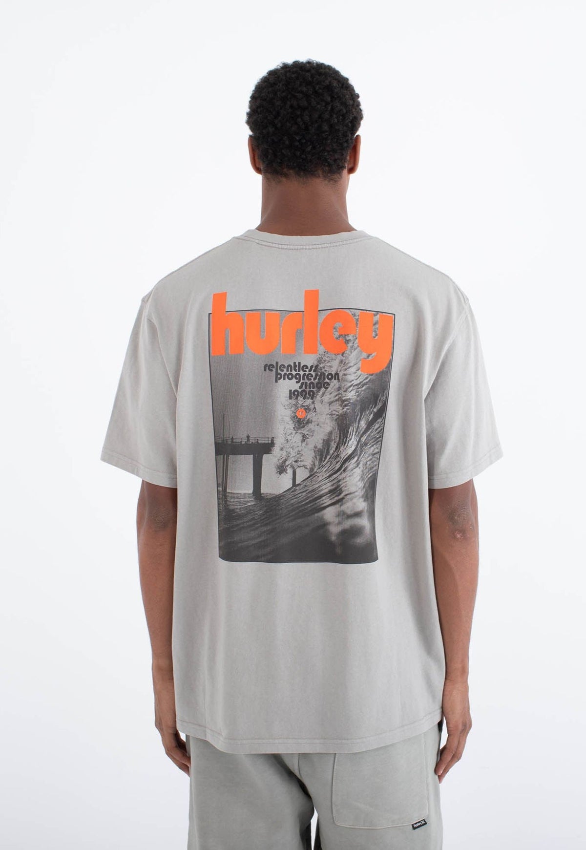 White Smoke טי שירט קצרה Craft Halftone לגברים HURLEY