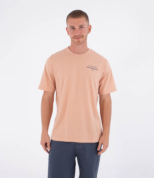 Light Pink טי שירט קצרה לגברים Printing Press Biriri HURLEY