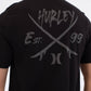 Black טי שירט קצרה לגברים Printing Press Evy Beach HURLEY