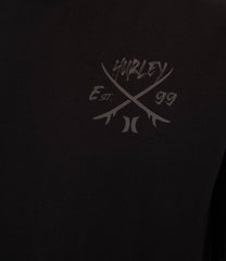 Black טי שירט קצרה לגברים Printing Press Evy Beach HURLEY