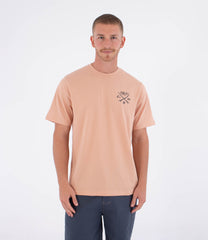 Light Pink טי שירט קצרה לגברים Printing Press Evy Beach HURLEY
