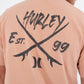 Tan טי שירט קצרה לגברים Printing Press Evy Beach HURLEY