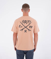 White Smoke טי שירט קצרה לגברים Printing Press Evy Beach HURLEY