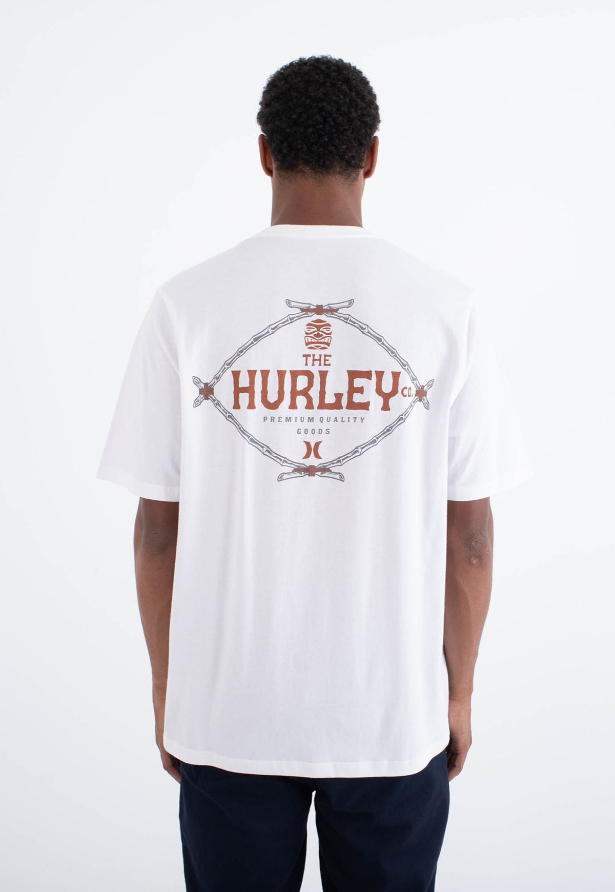 White Smoke טי שירט קצרה Printing Press Osmar לגברים HURLEY
