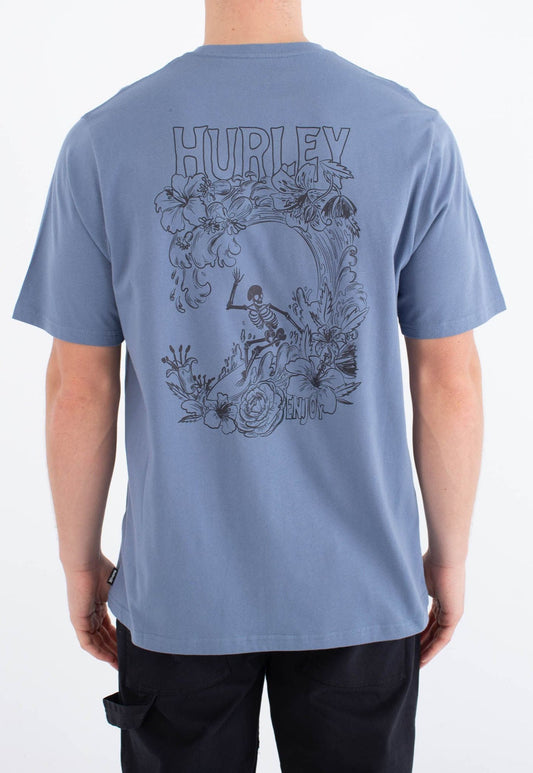 Light Slate Gray טי שירט קצרה Printing Press Species לגברים HURLEY